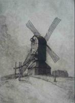 Sim Cootjans (1931 - 2003) - Molen Brasschaat 1940 ets, Antiek en Kunst, Ophalen