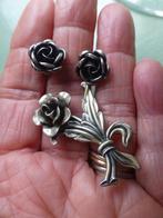 set Zilveren Oorknoppen + Broche ‘Roos’/ TEKA + JEWELART, Verzenden, Zilver, Oorbellen