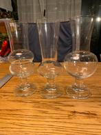 Leerdam, W. Heesen? 3 vazen , kristalglas , h.21 cm, Vintag, Ophalen of Verzenden