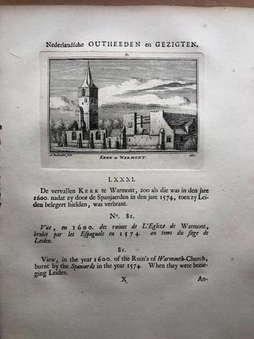 081 / Warmond de Kerk Kopergravure 1731 beschikbaar voor biedingen