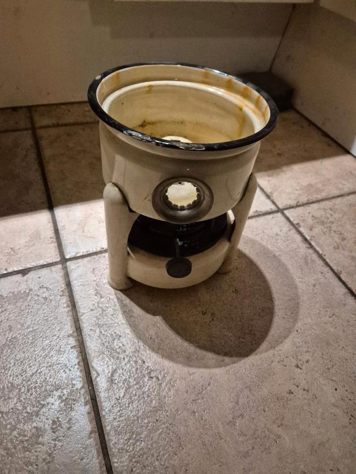 oliestel petroleum stel wit 1 pit zie foto geen merk, Antiek en Kunst, Antiek | Emaille, Ophalen of Verzenden