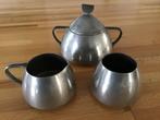 tinnen suikerpot,melkkannetje en lepelvaasje, Gero, Antiek en Kunst, Antiek | Tin, Ophalen of Verzenden