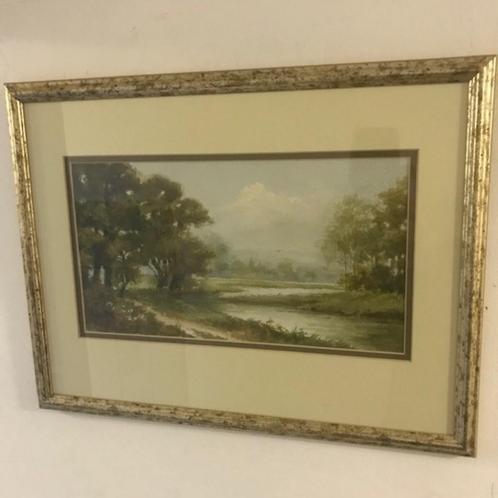 Aquarel 'Bosgezicht / waterpartij', Antiek en Kunst, Kunst | Schilderijen | Klassiek, Ophalen of Verzenden