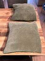 Sierkussens (2) rib groen 42x42 cm, Huis en Inrichting, Woonaccessoires | Kussens, Ophalen of Verzenden, Zo goed als nieuw, Groen