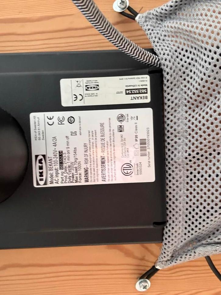 Elektrische IKEA Bekant tafel met eiken blad, Huis en Inrichting, Bureaus, Gebruikt, Ophalen