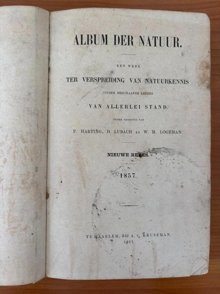 Album der natuur, P. Harting, D. Lubach, W. Logeman (1857), Antiek en Kunst, Antiek | Boeken en Bijbels, Ophalen of Verzenden