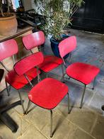 Set van 4 vintage formica stoelen, Gebruikt, Ophalen of Verzenden, Vier, Metaal