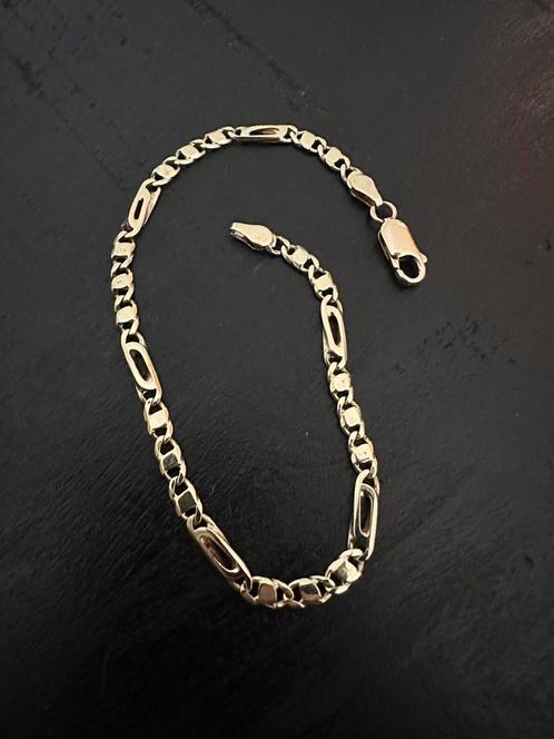 Prachtige 14k gouden valkenoog armband, Sieraden, Tassen en Uiterlijk, Armbanden, Zo goed als nieuw, Goud, Ophalen of Verzenden