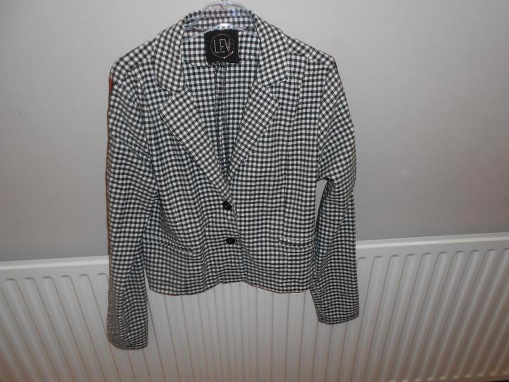 Mooie zwart/witte blazer maat S  Levv (voor de feestdagen), Kleding | Dames, Jasjes, Kostuums en Pakken, Zo goed als nieuw, Jasje