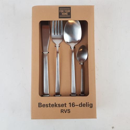 16 delig bestekset NIEUW || nu voor maar € 14.99, Huis en Inrichting, Keuken | Bestek, Nieuw, Rvs of Chroom, Ophalen of Verzenden