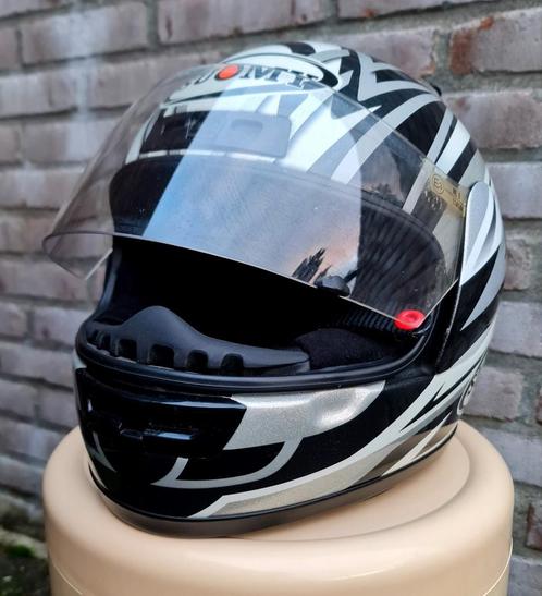 Suomy helm Ventura Bargy Design maat S zilver wit zwart zgan, Motoren, Kleding | Motorhelmen, Integraalhelm, S, Overige merken