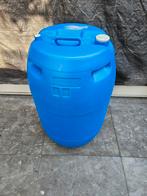 Blauwe regenton 81cm hoog circa 100 liter, Tuin en Terras, Regentonnen, 75 tot 150 liter, Ophalen, Gebruikt, Kunststof