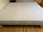 2 auping caronde bedden 90x200 incl matrassen en topper, Ophalen, Gebruikt, Eenpersoons, Wit
