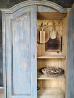 oude brocante boeren kast, Huis en Inrichting, Ophalen, Gebruikt, 100 tot 150 cm, Met hangruimte