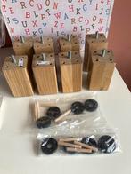 Bed poten Ikea Burfjord 10 cm, Huis en Inrichting, Slaapkamer | Bedden, 90 cm, Eenpersoons, Bruin, Ophalen of Verzenden