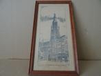 Antieke litho P. Vetter Torenstraat Breda + Grote Kerk 18x23, Antiek en Kunst, Ophalen of Verzenden