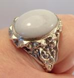 Handgemaakte ring met ovale opaal – ca. 1880 – 6 g, Verzenden, Zilver, Ring, Met edelsteen