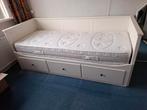 Ikea Hemnes Uitschuifbed + Matras, Ophalen, Eenpersoons, Wit, 80 cm