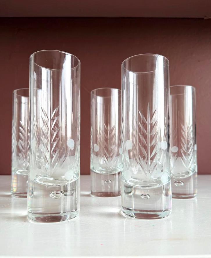 Vintage longdrink glazen, Verzamelen, Glas en Borrelglaasjes, Zo goed als nieuw, Overige typen, Ophalen of Verzenden