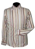 NIEUW gestreept ETRO overhemd, shirt, wit/bruin, Mt. 40, Nieuw, Halswijdte 39/40 (M), Bruin, Etro