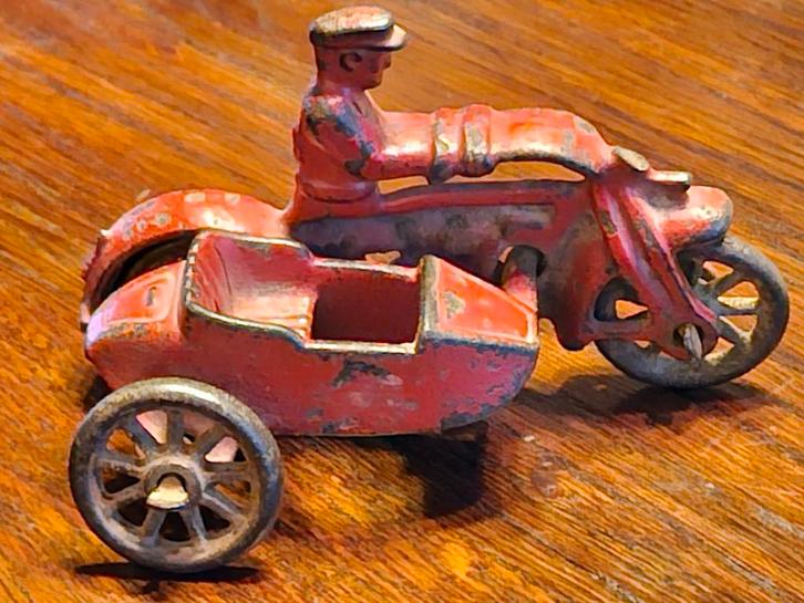 Hubley Gietijzeren Politie Motorfiets met Zijspan - Jaren 20, Antiek en Kunst, Antiek | Speelgoed, Ophalen of Verzenden