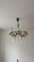 Authentieke Kroonluchter met Kristallen, Huis en Inrichting, Ophalen, Gebruikt, Glas