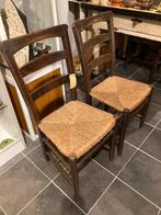 4 antieke stoelen met biezen zitting, Ophalen