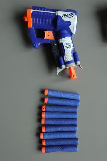 nerf n-stike triad ex - 3 elite blaster gun blauw + 9 darts beschikbaar voor biedingen