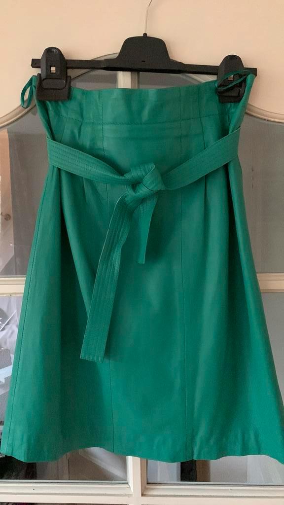 Studio AR( Arma) Groene Leren Rok - Mt. 38, Kleding | Dames, Rokken, Zo goed als nieuw, Maat 38/40 (M), Groen, Onder de knie, Ophalen of Verzenden