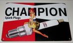 CHAMPION BOUGIES : Bord Pin Up Girl - Champion Spark Plugs, Verzenden, Nieuw, Reclamebord