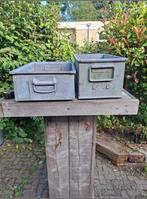 Zinken Bakken & Steigerhouten Statafel, Ophalen, Minder dan 50 cm, Gebruikt, Minder dan 50 cm