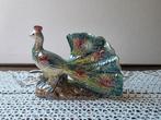 Vintage kleurrijk beeldje pauw, Verzamelen, Beelden en Beeldjes, Ophalen of Verzenden, Zo goed als nieuw, Dier