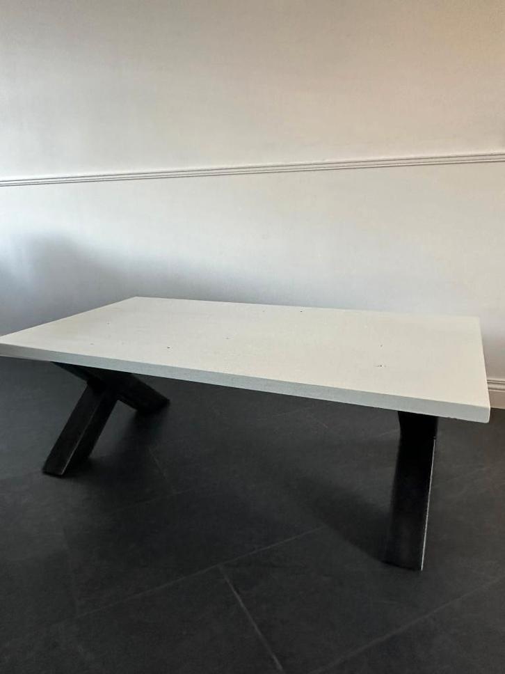 Track salontafel, eiken blad kleur RAL 910, Huis en Inrichting, Tafels | Salontafels, Zo goed als nieuw, Minder dan 50 cm, 50 tot 100 cm