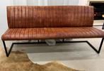 Robuuste leren Eetbank bank 190L cognac, Huis en Inrichting, 150 tot 200 cm, 75 tot 100 cm, Ophalen of Verzenden, Zo goed als nieuw
