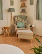 (DEZE WEEK) Fauteuil beige en voetenbank (ikea strandmon), Huis en Inrichting, Fauteuils, Ophalen, Gebruikt, 75 tot 100 cm, 50 tot 75 cm