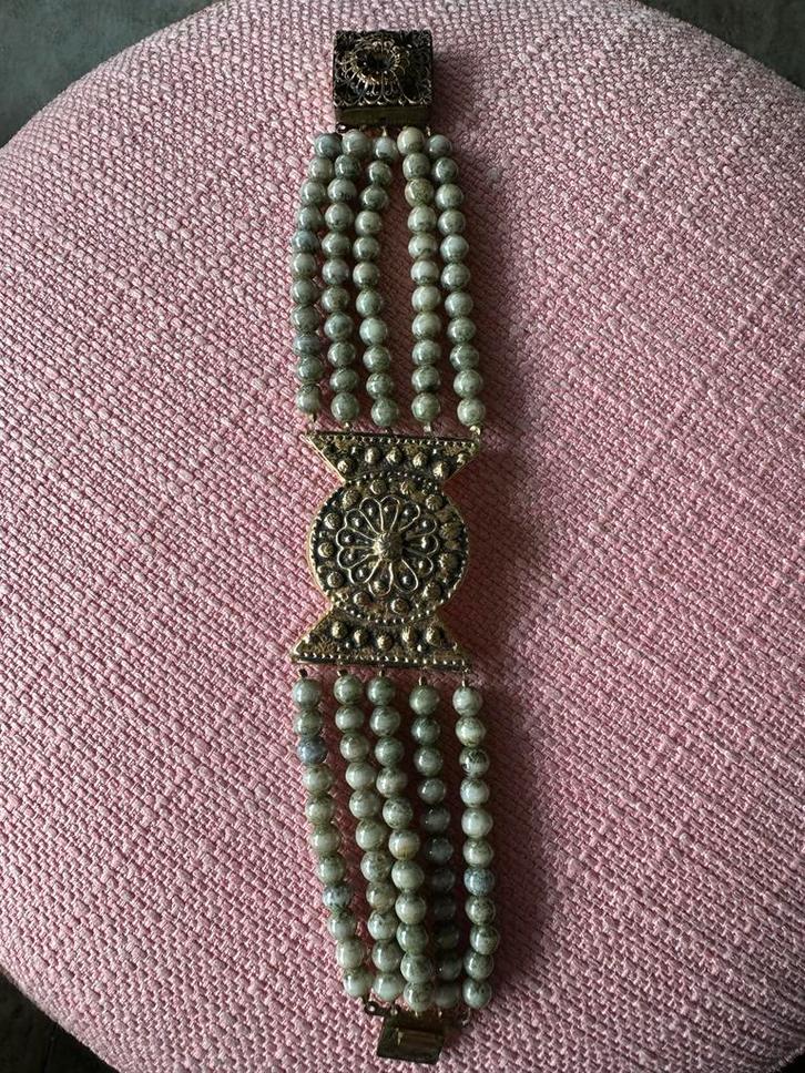 Murat Paris Armband Jaren '50-'60 Serpentijn, Sieraden, Tassen en Uiterlijk, Kettingen, Zo goed als nieuw, Steen of Mineraal, Groen