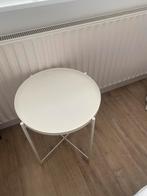Twee witte ikea bijzettafeltjes, 45 tot 60 cm, Minder dan 55 cm, Rond, Ophalen of Verzenden