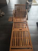 VidaXL Ligbed Massief Hout - 200x68x30 cm (nieuwprijs €180), Tuin en Terras, Ophalen, Nieuw, Hout, Verstelbaar