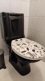 Retro Zwarte Sphinx WC, Wastafel & Spiegel Set, Ophalen, Gebruikt, Toilet