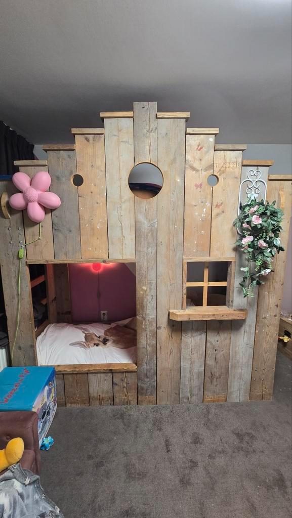 Boomhut Stapelbed 80x200 - Inclusief Lattenbodems!, Kinderen en Baby's, Kinderkamer | Bedden, Gebruikt, 180 cm of meer, 85 tot 100 cm