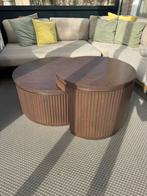 Salontafol van walnoot (80cm en 60cm), Huis en Inrichting, Tafels | Salontafels, 50 tot 100 cm, Rond, Nieuw, Ophalen of Verzenden