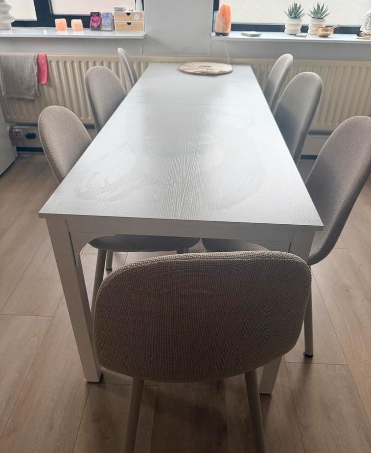 Lange eettafel + stoelen als Nieuw !, Huis en Inrichting, Tafels | Eettafels, Zo goed als nieuw, 50 tot 100 cm, 200 cm of meer