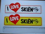sticker LOVE SKIEN ski wintersport strip groot retro, Overige typen, Zo goed als nieuw, Verzenden