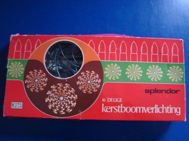 set vintage SPLENDOR kerstverlichting (16 heldere lampjes), Diversen, Kerst, Gebruikt, Ophalen of Verzenden