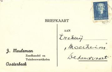 J. Meuleman, Oosterbeek - 01.1952 - briefkaart - 1952 geschr beschikbaar voor biedingen