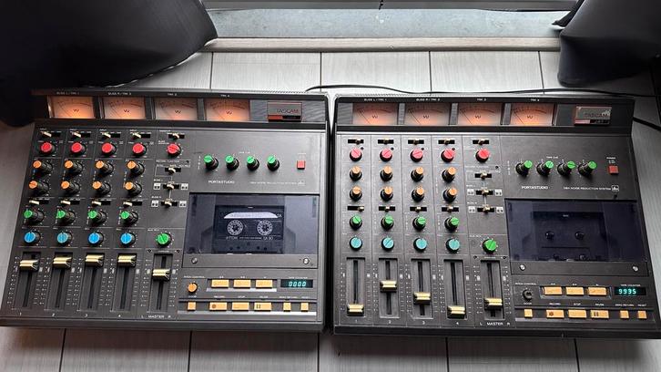 2x Tascam Portastudio 244 - Analoge Recorder/Mixer, Muziek en Instrumenten, Mengpanelen, Gebruikt, 5 tot 10 kanalen, Microfooningang