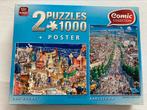 King comic puzzel Las Vegas en Barcelona 1000 stukjes, Ophalen of Verzenden, 500 t/m 1500 stukjes, Legpuzzel, Zo goed als nieuw