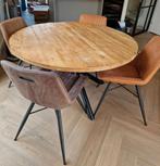 Mooie ronde mangohouten eettafel 130cm, Huis en Inrichting, Tafels | Eettafels, Ophalen, Rond, Zo goed als nieuw, 100 tot 150 cm