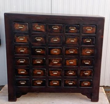 Apothekerskast ladenkast dressoir wandkast donkerbruin zwart beschikbaar voor biedingen