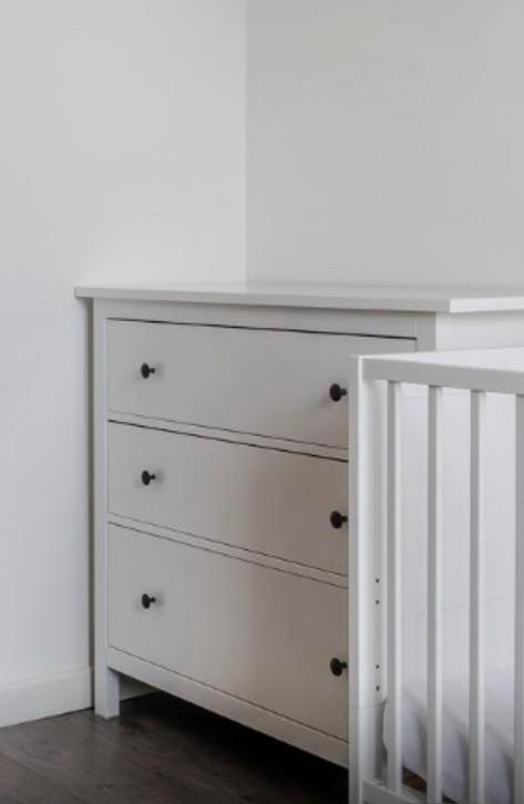 IKEA HEMNES Ladekast wit, 3 lades, 108x96 cm, Ophalen, 100 tot 150 cm, Zo goed als nieuw, 3 of 4 laden